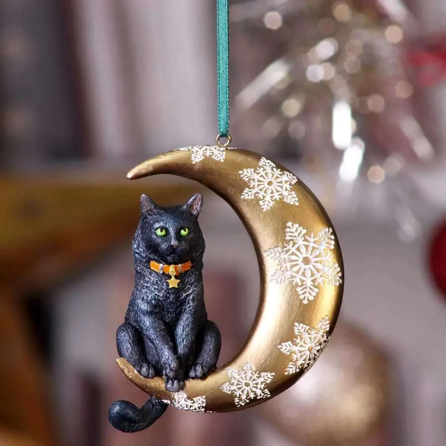 Cat Moon Hanging Ornament - Figurine